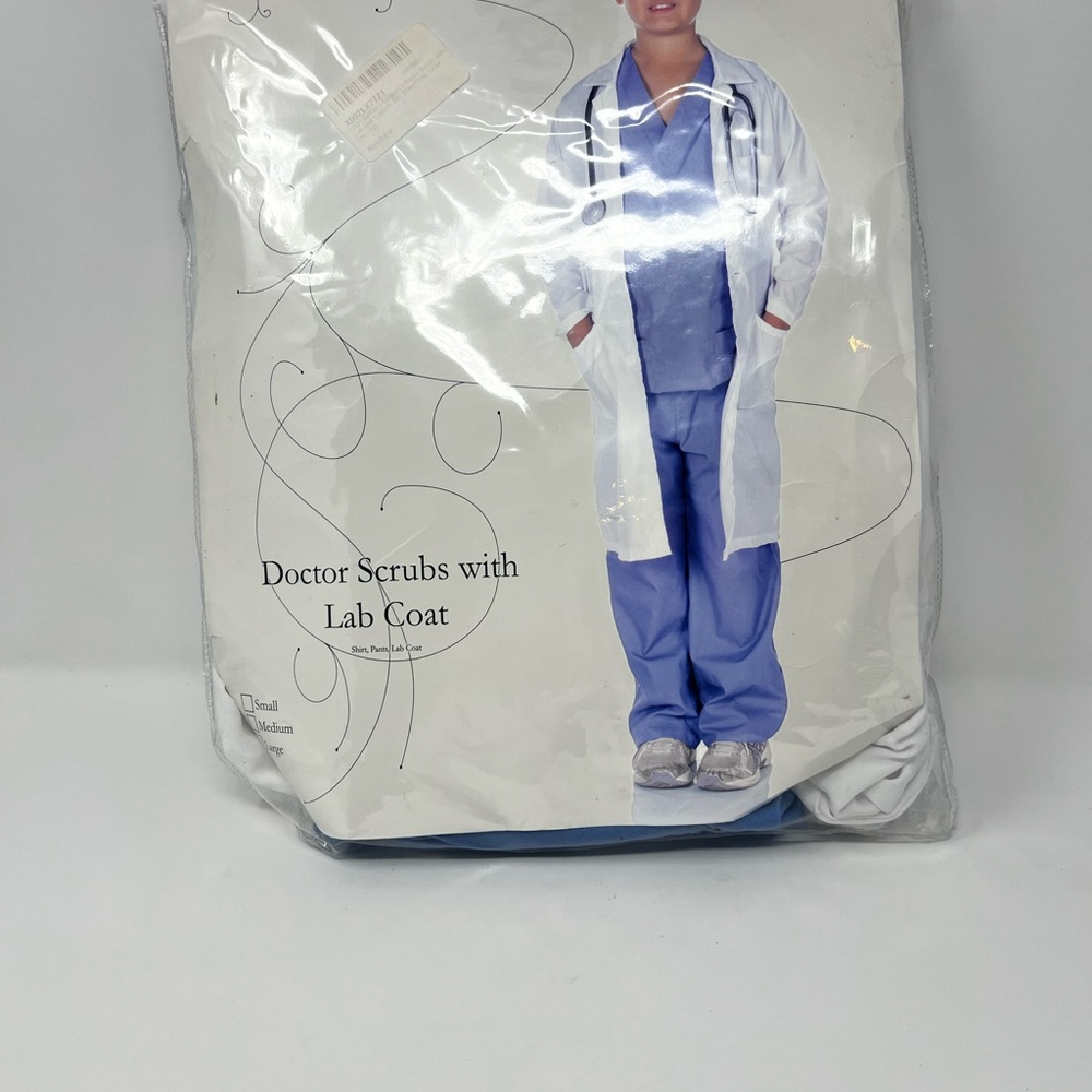 Underwraps Costumes Doctor Scrubs With Lab Coat Childs Large 10-12 New